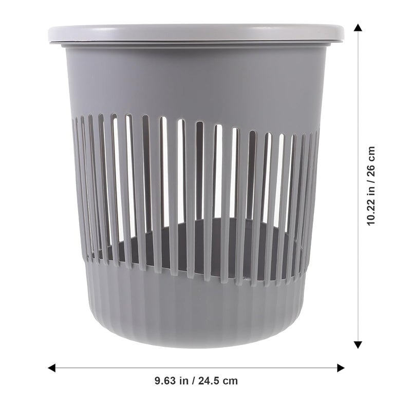 Plastic Trash Can, Small Gray Office Trash Basket for Kitchen, Bathroom, Bedroom – Open Top Wastebasket for Home Organization, 1pcs - Image 2
