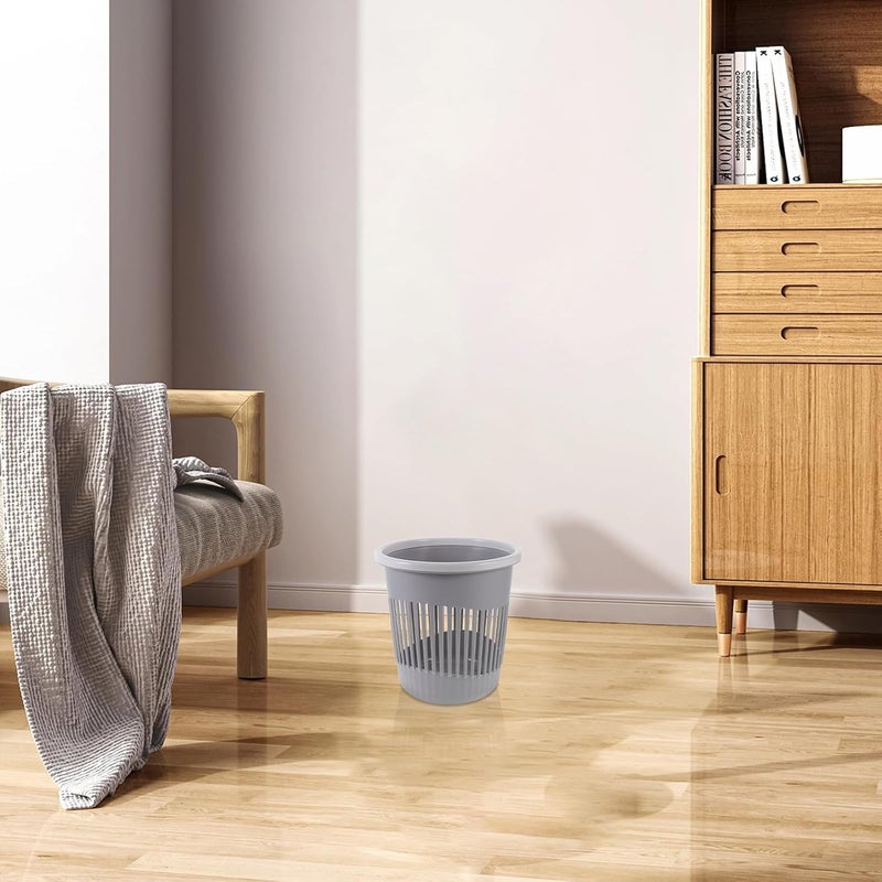 Plastic Trash Can, Small Gray Office Trash Basket for Kitchen, Bathroom, Bedroom – Open Top Wastebasket for Home Organization, 1pcs - Image 4