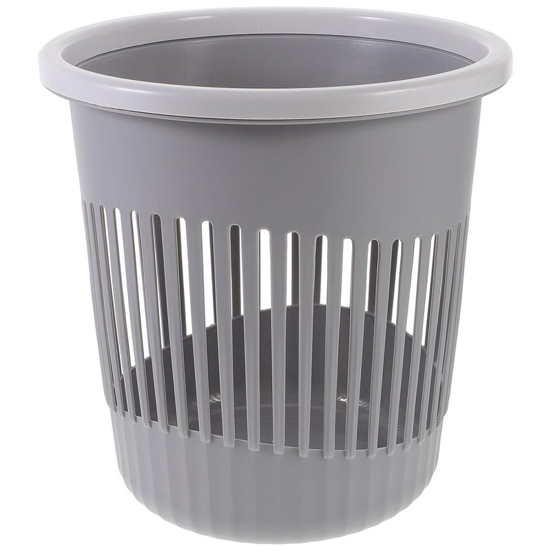 Plastic Trash Can, Small Gray Office Trash Basket for Kitchen, Bathroom, Bedroom – Open Top Wastebasket for Home Organization, 1pcs - Image 1