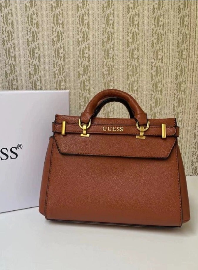 GUESS Sestri Pebbled Faux Leather Satchel Bag - Image 1
