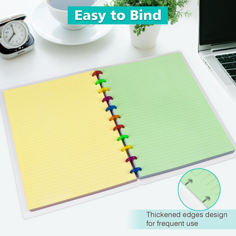OMEYA Letter Size 11 Discs 120gsm Discbound Refill Paper, Discbound 5 Colorful Line Papers, Disc Paper Refill, Loose-Leaf Papers, Disc Planner Inserts, 100 Sheets/200 Pages - Image 3