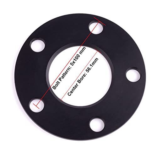 VLAOSCHI Black 5x100 Hubcentric Wheel Spacers (No Lip, 56.1mm Bore) 1/4 Inch (6mm) Compatible with Subaru 5 Lug for 1995-2022 Impreza |2005-2014 Outback | 2013-2022 BRZ |1998-2022 Forester - Pack of 2 - Image 5