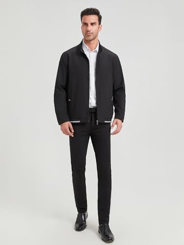 HaoMay Men's Business Casual Full Zip Lightweight Outwear Jackets(Black-XS) - Image 5