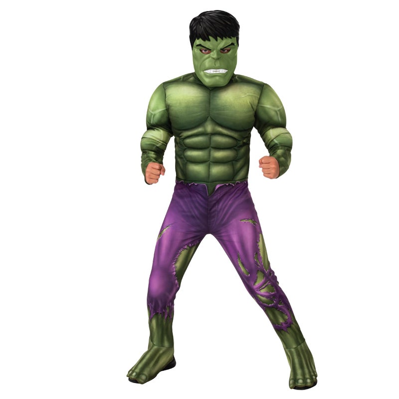 Rubies Official Marvel Hulk Costume for Kids 78 Years Old Jumpsuit with Padded Chest Boot Covers and Mask for Carnival Christmas Birthday Parties and Halloween - Image 3