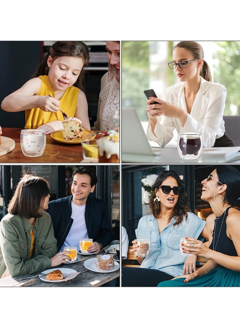 general Cute Mug Glasses, Cat Tea Mugs, Cute Coffee Mugs, Double Clear Insulated Glass, Espresso Mugs, Coffee Mugs, Tea Mugs, Milk Mugs - Image 5