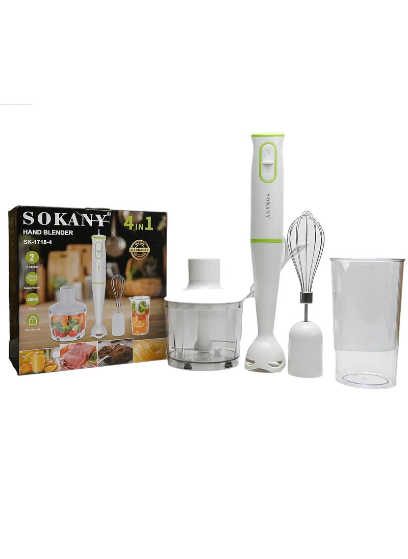 sokany - Multi Function 4 in 1 Portable Electric Juicer Electric Hand Stick Blender HandHeld Food Chopper - Image 1