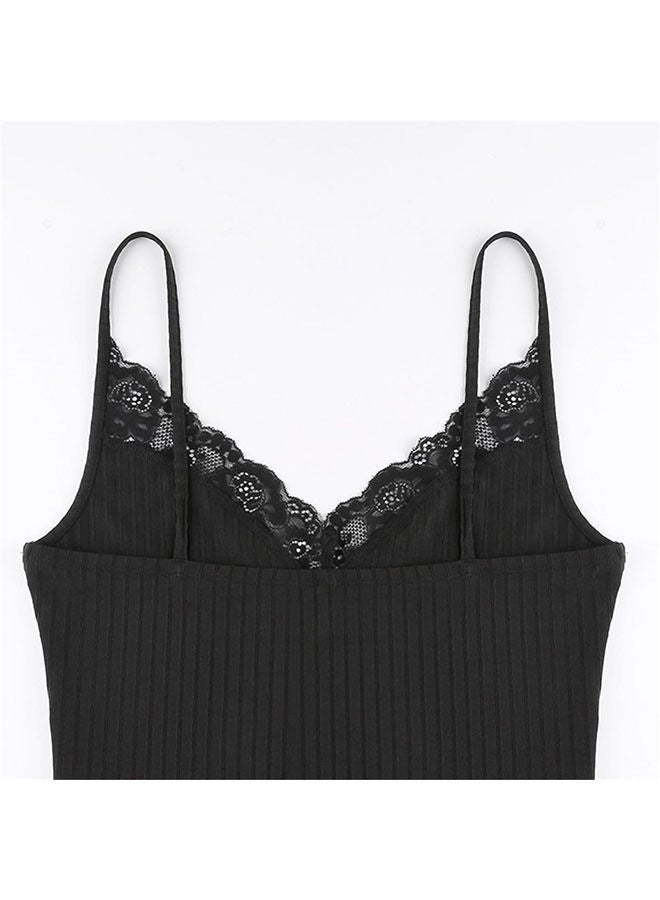 NIBEMINENT Women's Fashion Casual Sleeveless Top Knitted Lace camisole Tank Round Neck V-Neck Printed - Image 4