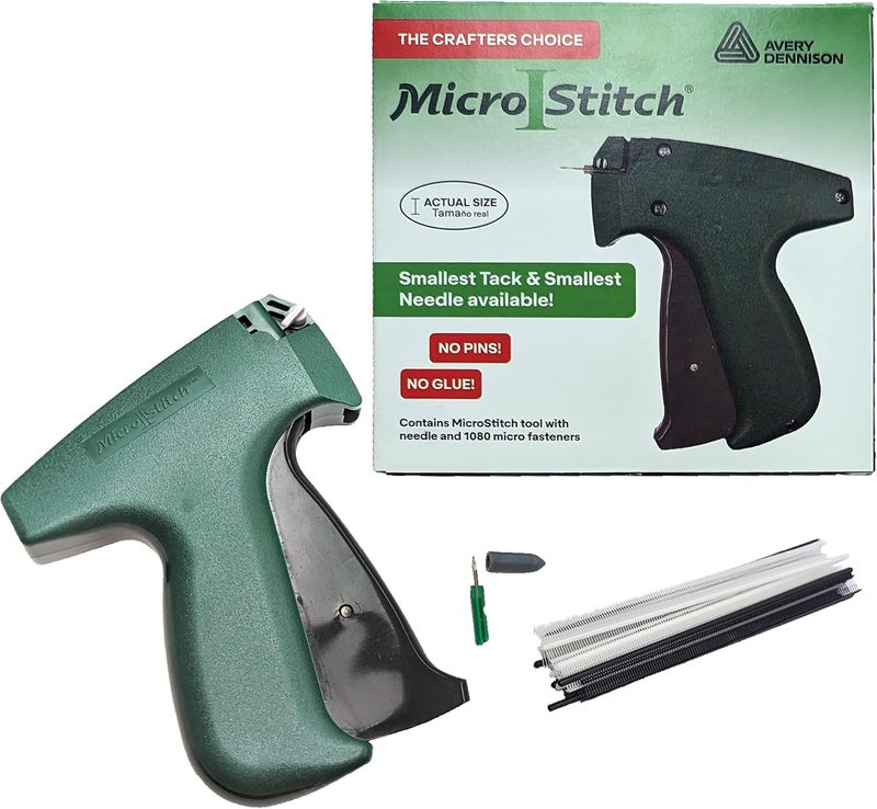MicroStitch Tagging Gun Kit – Includes 1 Needle, 600 White Fasteners & 480 Black Fasteners (Starter Kit) - Image 1