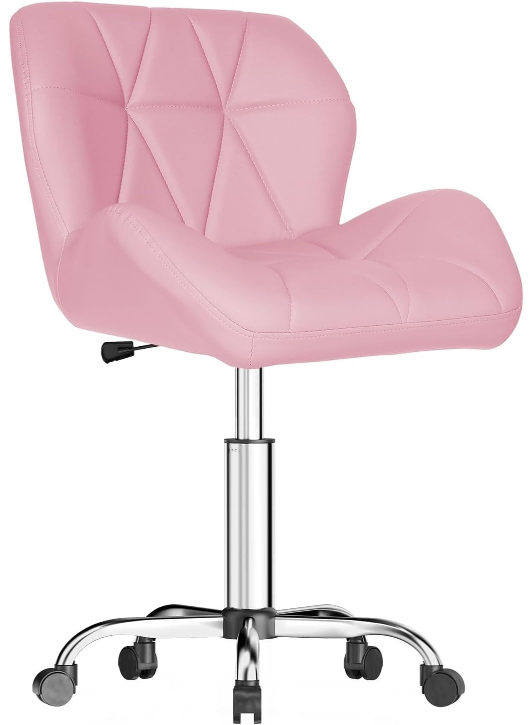 360° Swivel Office Chair – Adjustable Height 47–62 cm with Wheels, Comfortable PU Leather Seating