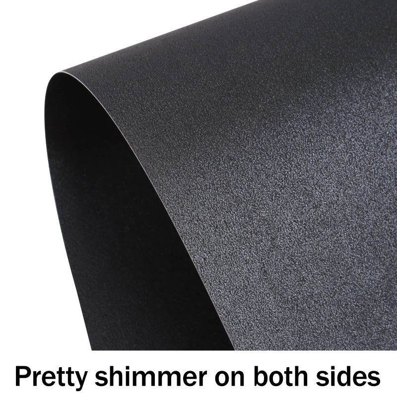 Goefun 24 Sheets Black Shimmer Cardstock 8.5 x 11 Metallic Paper, Goefun 80lb Card Stock Letter Size Sheets for Halloween, Invitations, Scrapbooking, Crafts, Graduations - Image 3