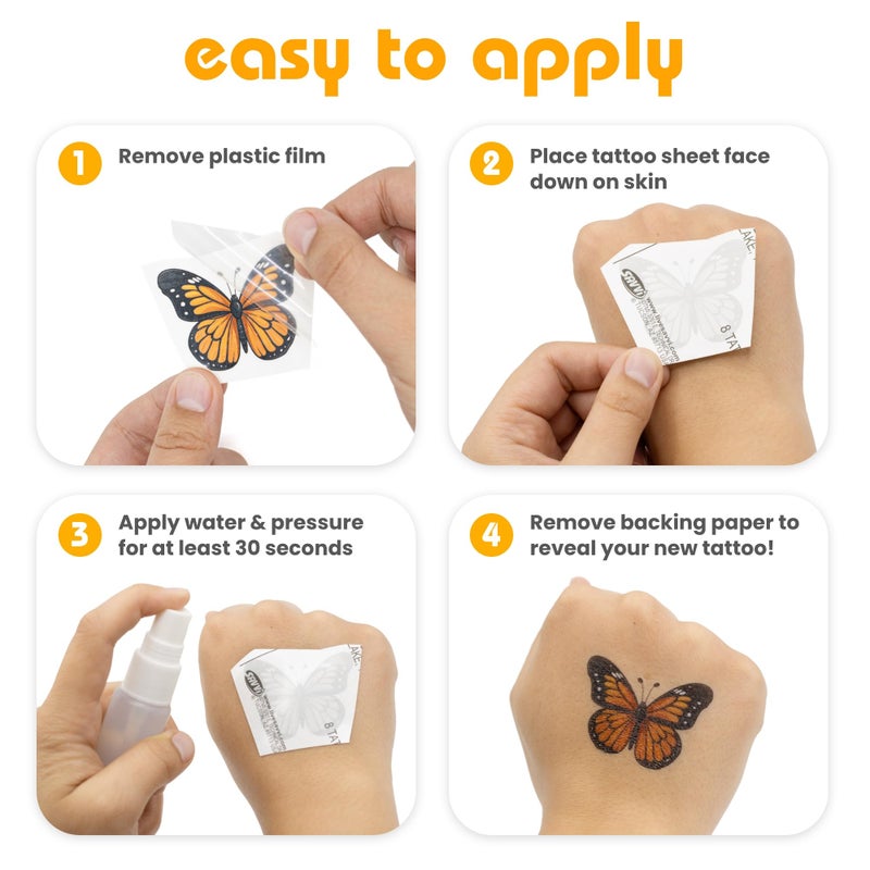 Savvi - 18 American Traditional Temporary Tattoos: Skin-Safe Ink, Great for Parties and Everyday Wear,Gifts for Teens and Adults, Made in the USA [2 sheets, 18 count] - Image 5