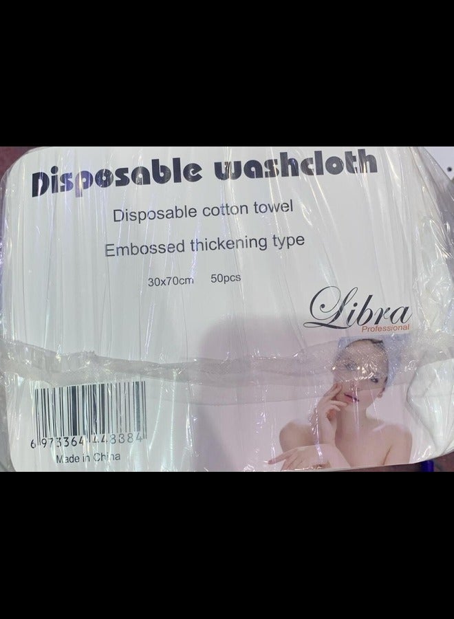 Libra Hair Cotton Towel EMBOSSED THICKENING TYPE Disposable Wash Cloth  50PCS