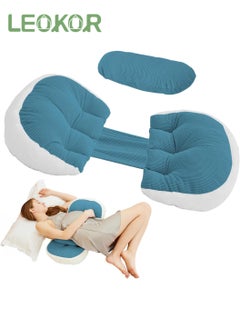 LEOKOR Maternity Pillow for Sleeping, Super Soft and Comfortable Side Sleeping Support for Back, Belly, and Legs for Pregnant Women, Pregnancy Pillow with Detachable and Adjustable Pillow Cover  - Image 1