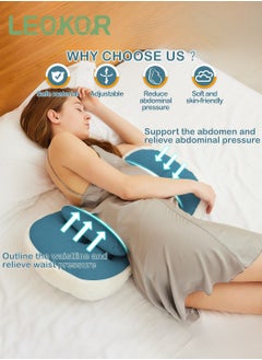 LEOKOR Maternity Pillow for Sleeping, Super Soft and Comfortable Side Sleeping Support for Back, Belly, and Legs for Pregnant Women, Pregnancy Pillow with Detachable and Adjustable Pillow Cover  - Image 3