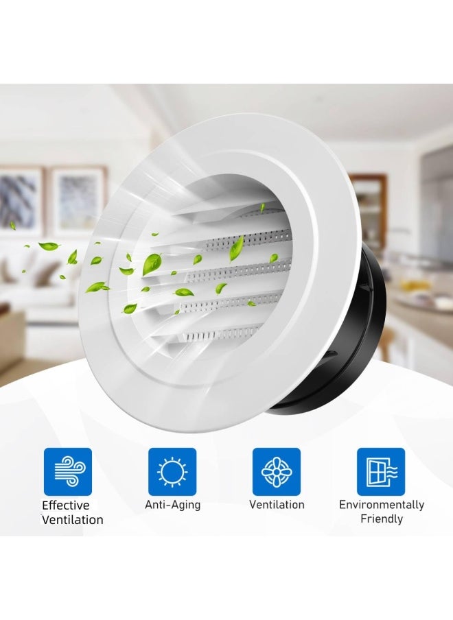 Generic - Hon And Guan Soffit Vents 4 Inch Round Vent Cover Air Vent With Built In A Fly Screen For Bathroom Exhaust Vent Office Home 100Mm - Image 1