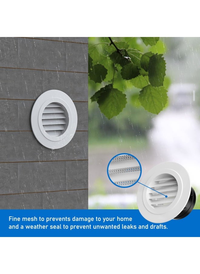 Generic - Hon And Guan Soffit Vents 4 Inch Round Vent Cover Air Vent With Built In A Fly Screen For Bathroom Exhaust Vent Office Home 100Mm - Image 1