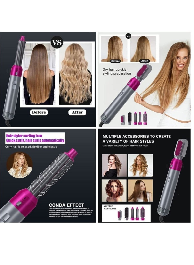 5 in 1 one-step hair dryer and volumizer hot air brush for Straightening Curling Drying - Image 4