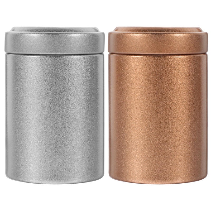 2 Pcs Tinplate Tea Storage Canisters With Lid For Loose Tea Leaves Kitchen Pantry Organization - Image 2