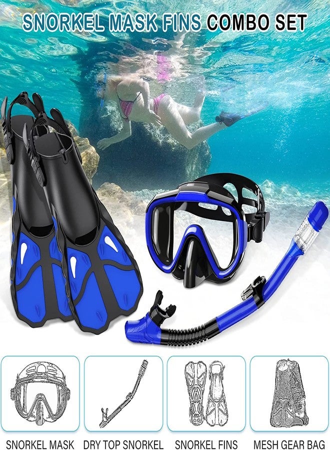 VBM Mask Fin Snorkel Set with Adult Snorkeling Gear, Panoramic View Diving Mask, Trek Fin, Dry Top Snorkel +Travel Bags, Snorkel for Lap Swimming - Image 2