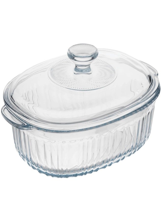 NIMBLOOM 1.9 QT Oval Glass Casserole Dish with Lid and Handle, Clear Borosilicate Glass Baking Dish, Oven & Fridge Safe, Easy-to-Clean Casserole Food Container for Cooking - Image 2