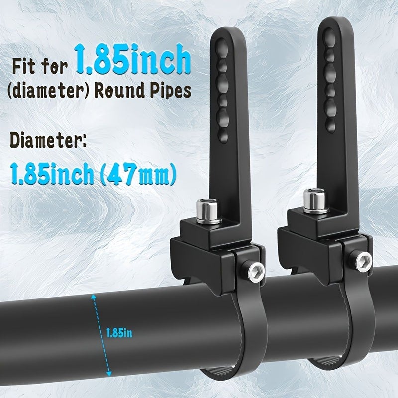 Universal 1.85 Inch Roll Cage Mount Brackets for LED Work Lights Black - Image 3