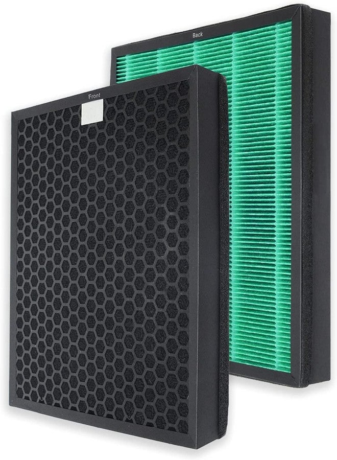 فيتي فلتر فلتر Fette - فلتر بديل 400/400S متوافق مع مجموعة فلاتر Coway AIRMEGA Max2 400 400S 400(G) 400S(G) Max2 الخضراء والكربون النشط، AP-2015-FP، عبوة من قطعتين - Image 1