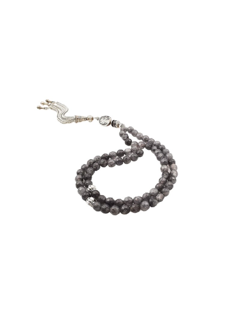 Brazilian Agate Men's Rosary, in its luxurious color - consists of 66 beads - Each bead of the rosary comes with a wonderful finishing touch - giving it a special shine that contrasts beautifully with its elegant gray color - from Jadwar