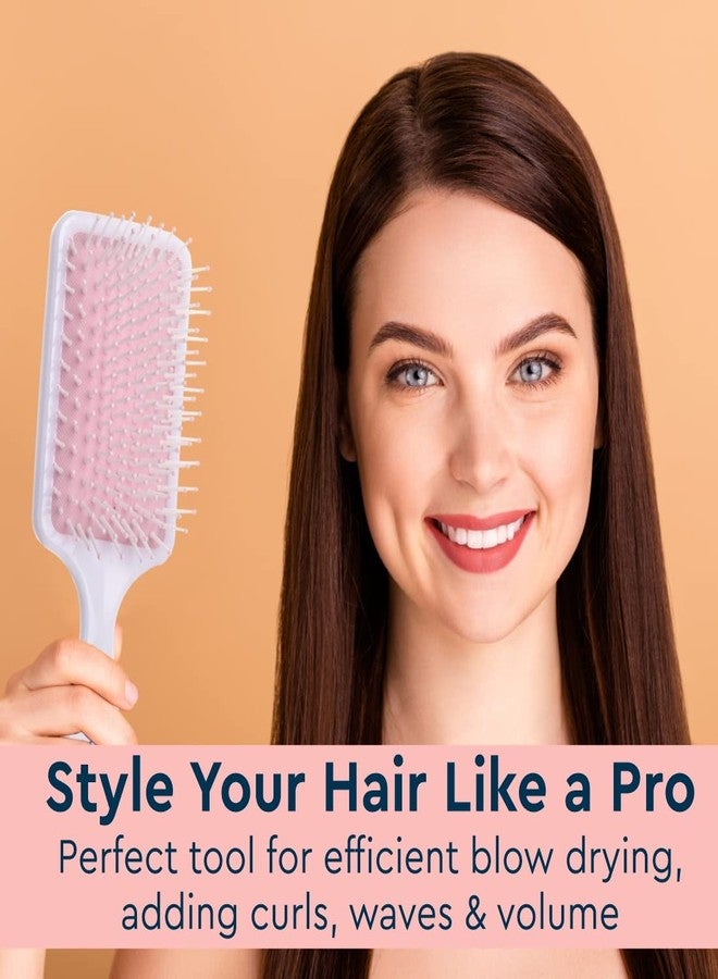 غوب فرشاة شعر GUBB Tropical Bloom المسطحة لفك تشابك الشعر وتمليسه - شعيرات نايلون فائقة النعومة والمرونة، مثالية لتمليس الشعر، وتنعيم التجعيدات، والتخلص من النفشة والشعر المتطاير | فرشاة شعر مبطنة بدبابيس لجميع أنواع الشعر - للنساء والرجال، للشعر الرطب والجاف - Image 3