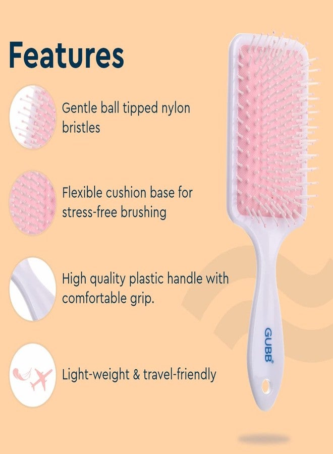 غوب فرشاة شعر GUBB Tropical Bloom المسطحة لفك تشابك الشعر وتمليسه - شعيرات نايلون فائقة النعومة والمرونة، مثالية لتمليس الشعر، وتنعيم التجعيدات، والتخلص من النفشة والشعر المتطاير | فرشاة شعر مبطنة بدبابيس لجميع أنواع الشعر - للنساء والرجال، للشعر الرطب والجاف - Image 4