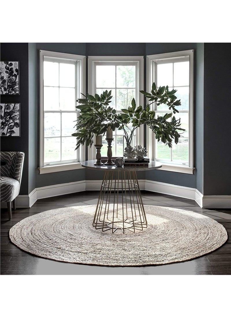 FFD Natural Jute Round Rug For Living Room Bedroom Carpet Hand Woven Rug Doormat Natural Braided Floor Mat Rugs For Kitchen Entryway Hallway Pets Playing Bed Seagrass Rug  - Image 5