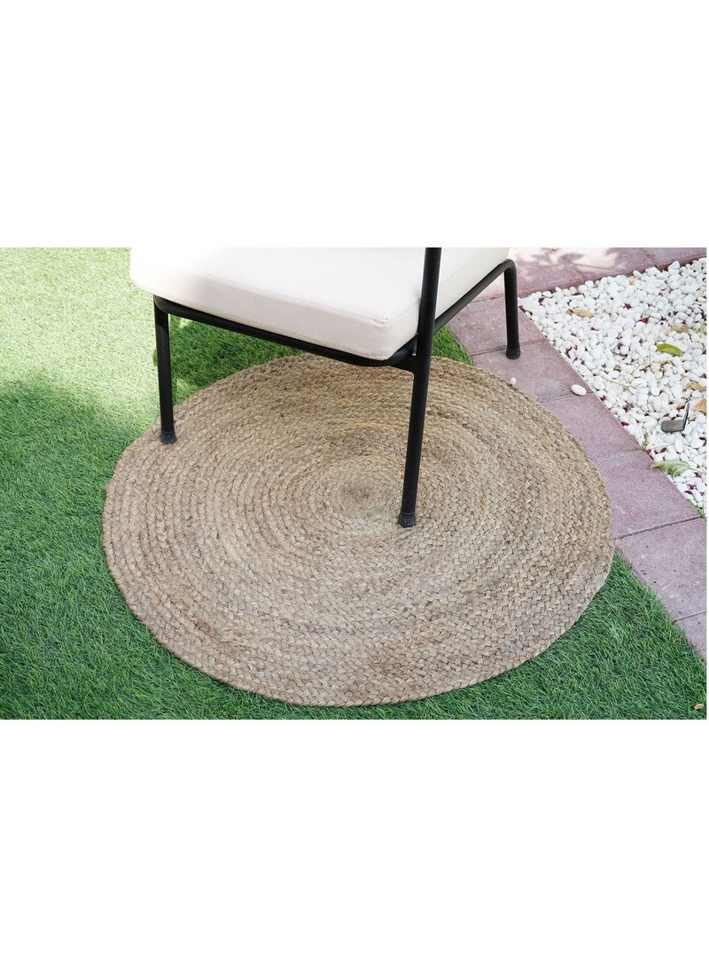 FFD Natural Jute Round Rug For Living Room Bedroom Carpet Hand Woven Rug Doormat Natural Braided Floor Mat Rugs For Kitchen Entryway Hallway Pets Playing Bed Seagrass Rug  - Image 2