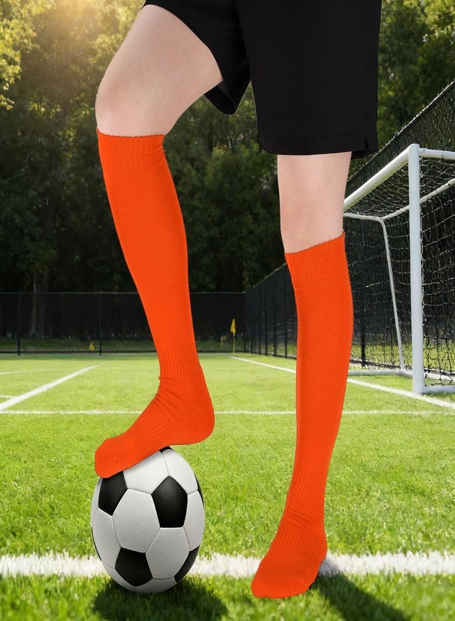 Regilt 24 Pairs Kids Youth Soccer Baseball Socks, Bulk Softball Football Team Socks Knee High Tube Sock (US, Alpha, Medium, Regular, Regular, Orange) - Image 2