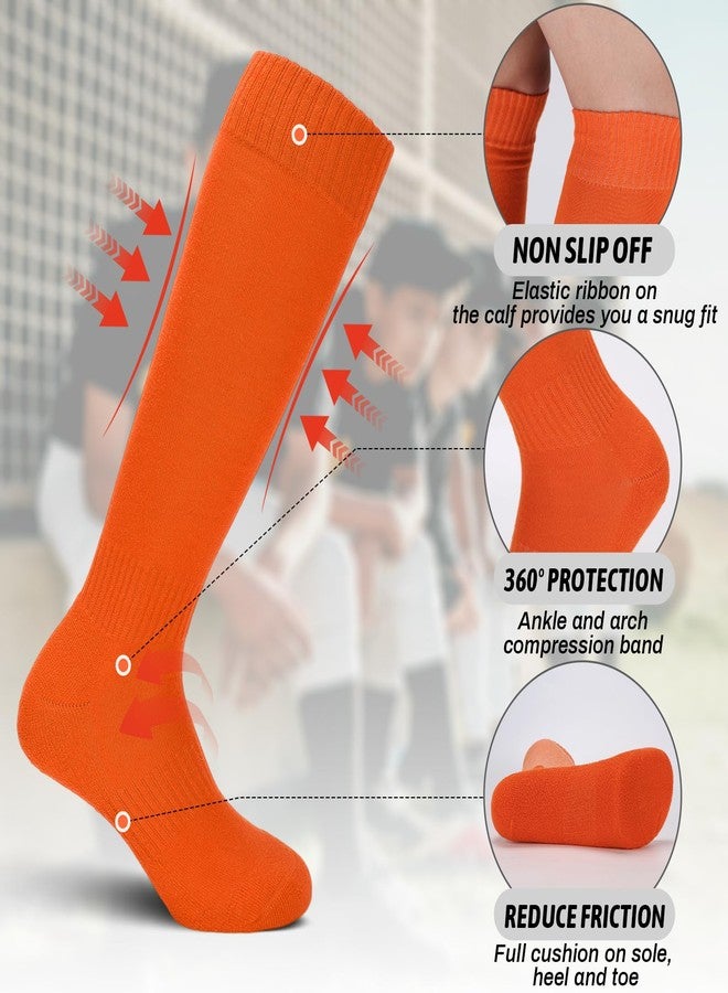 Regilt 24 Pairs Kids Youth Soccer Baseball Socks, Bulk Softball Football Team Socks Knee High Tube Sock (US, Alpha, Medium, Regular, Regular, Orange) - Image 5