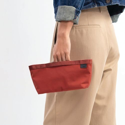 DailyObjects Large Pivot Carry All Pouch for Men and Women |Multi Storage Slip Pockets |Lightweight|Water Repellent|Portable| Recycled Nylon Zippered| Concealed Handles| for Daily Use/Travel (Red) - Image 4
