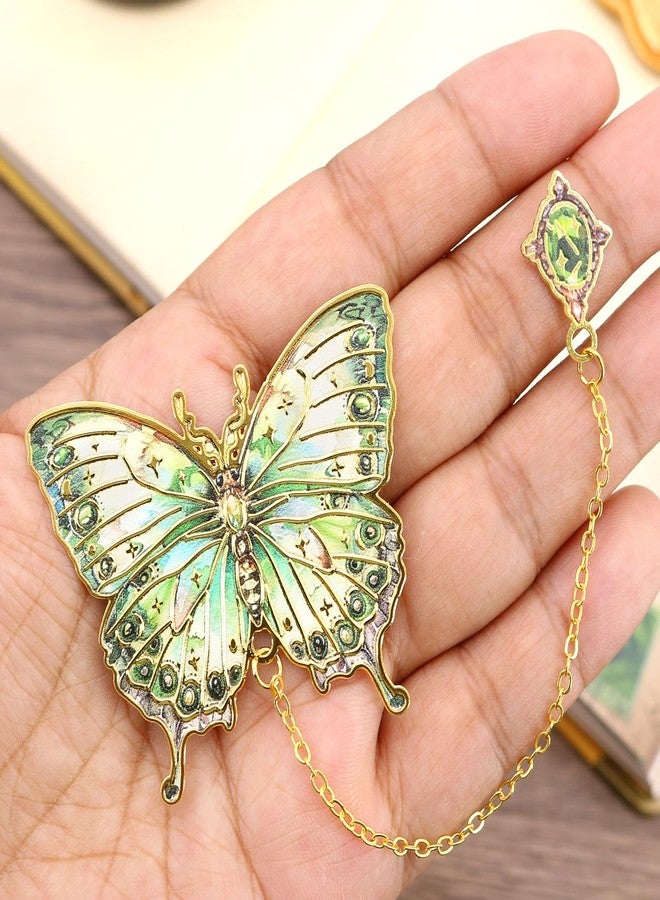 QUPIVA 4pcs Butterfly Bookmarks for Women, Aesthetic Vintage Metal Bookmarks with Chain for Reading Women, Book Lovers, Unique Gold Butterflies Book Markers Gifts - Image 4