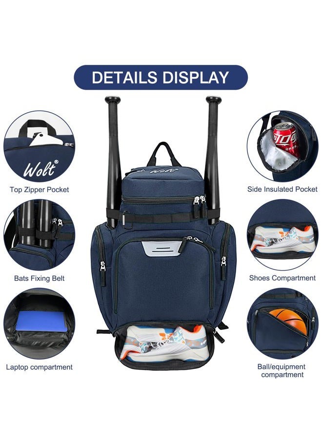 WOLT Basketball Backpack Bag with Separate Ball Compartment and Shoes Pocket, Large Sports Equipment Bag for Basketball, Soccer, Rugby, Volleyball, Baseball Sport Backpack Bag - Image 3