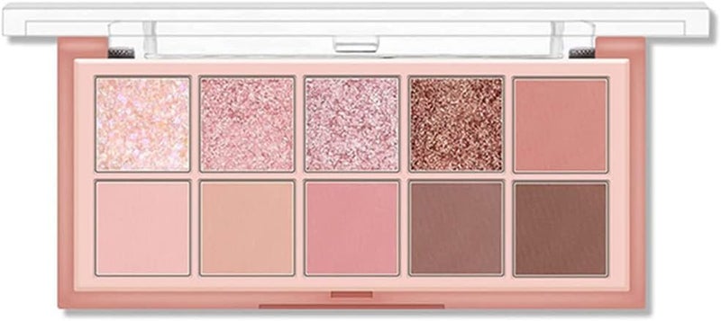 Mysense 10 Colors Eyeshadow PaletteMatteGlitter Eyeshadow MakeupHigh Pigmented ShadesNaturingLooking High Pigment Waterproof Cool Eye Eyeshadow Palette03