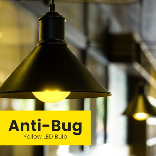 Feit Electric A19 Outdoor LED Bug Light, 60-Watt Equivalent, Non-Dimmable LED Light Bulb, E26 Medium Base, 120V, 22 Years Lifetime, Yellow, Pack of 1, A19/BUG/LED/BX - Image 3