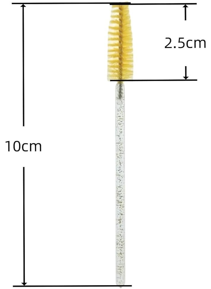 Generic Disposable silicone lash wands – spoolie brushes for eyebrows and eyelash extensions, separator comb and microblading tool - pack of 12 pcs. (yellow)  - Image 3