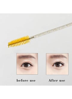 Generic Disposable silicone lash wands – spoolie brushes for eyebrows and eyelash extensions, separator comb and microblading tool - pack of 12 pcs. (yellow)  - Image 2
