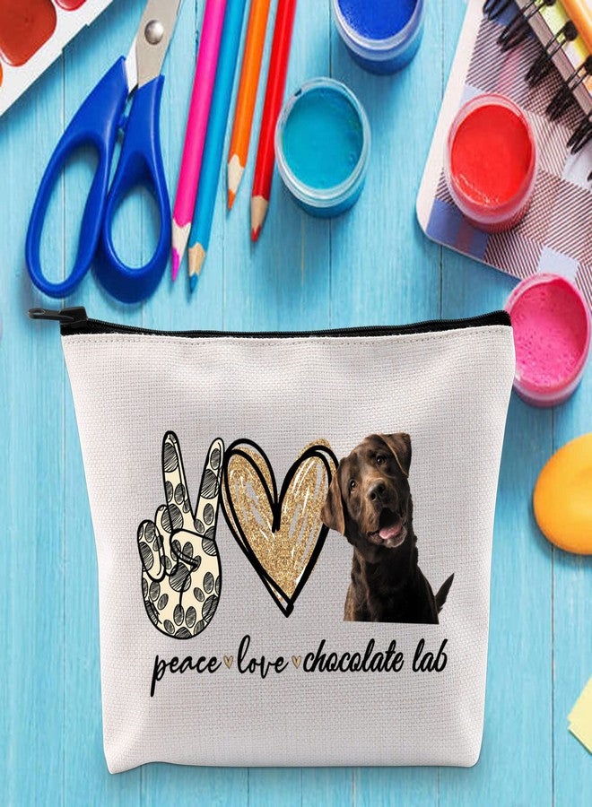 LEVLO Cosmetic Make Up Bag Make Up Zipper Pouch Bag For Dog Lover (Peace Lab) - Image 4