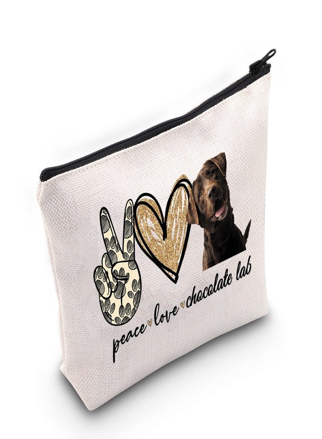 LEVLO Cosmetic Make Up Bag Make Up Zipper Pouch Bag For Dog Lover (Peace Lab) - Image 1