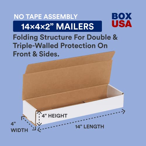 Box USA Moving Boxes Medium 14"L x 4"W x 2"H, 50-Pack | Corrugated Cardboard Box for Packing, Shipping and Storage 14x4x2 1442 - Image 2