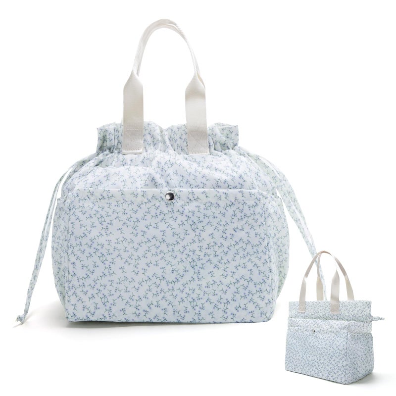 MEXS Lunch Bag for Women Reusable Drawstring Insulated Lunch Box Stain-Resistant Large Cinch Closure Lunch Bags for Work Office (lavender) - Image 1