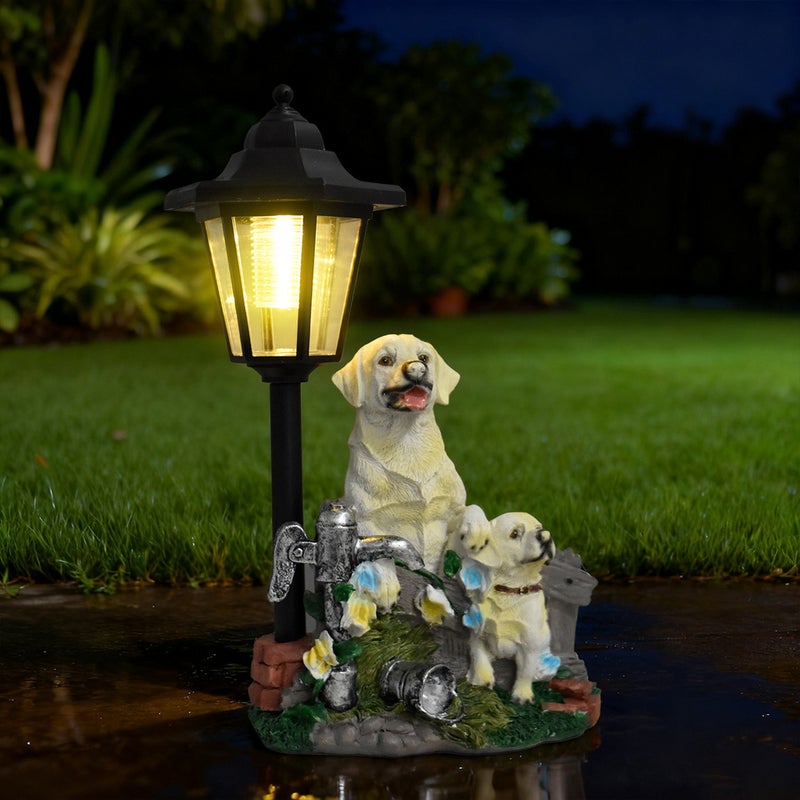 Garden Dog Solar Outdoor Light Animal Statue for Villa Balcony Garden Sculpture Ambient Lamp - Image 3