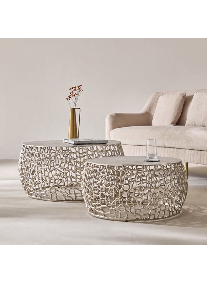 Home Box طقم طاولة قهوة دولتشي مكون من قطعتين 90 × 41 × 90 سم  - Image 1