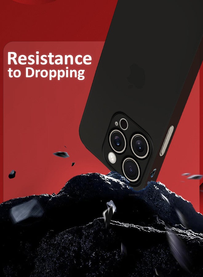 CATANES (for iPhone 15 Pro Max) 2 Pack Case Cover and Screen Protector Air Skin Series Back Cover Sturdy Durable Thin Case Drop Protection Cover Transparent Dark Black - Image 4