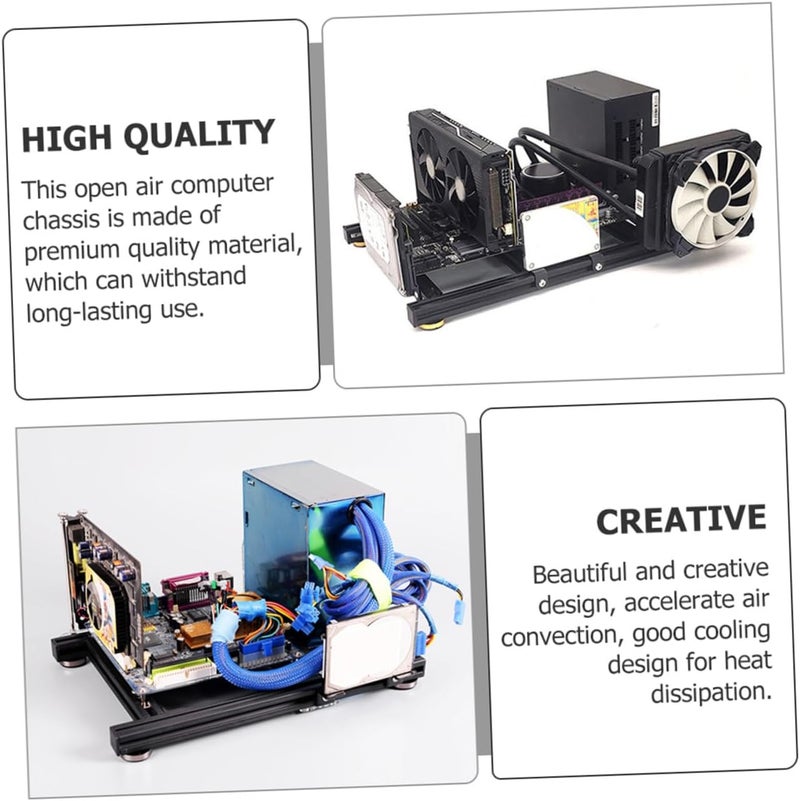Open Air Computer Case Frame for ATX Motherboard with High Airflow Stable Structure and Easy Installation Compatible with Standard Power Supply and Graphics Cards - Image 4