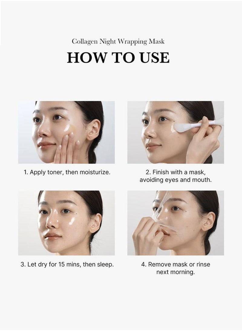 KOEC - Korean Collagen Night Wrapping Peel Off Mask, for Overnight Sleeping to Reduce Wrinkles, Fine Lines, Maintain Skin Elasticity, 75ml - Image 1