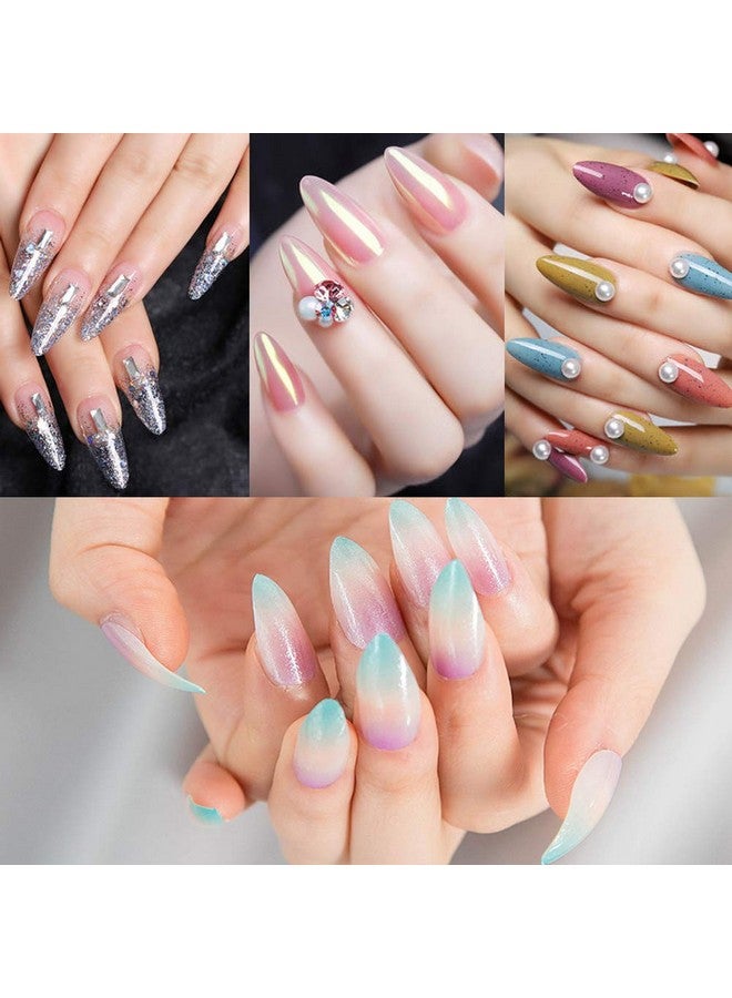 Beuniar Stiletto Nail Tips 500Pcs Short Sharp Ending False Acrylic Nails Tip Half Cover 10 Sizes With Box For Nail Salons Home Diy (Clear) - Image 5